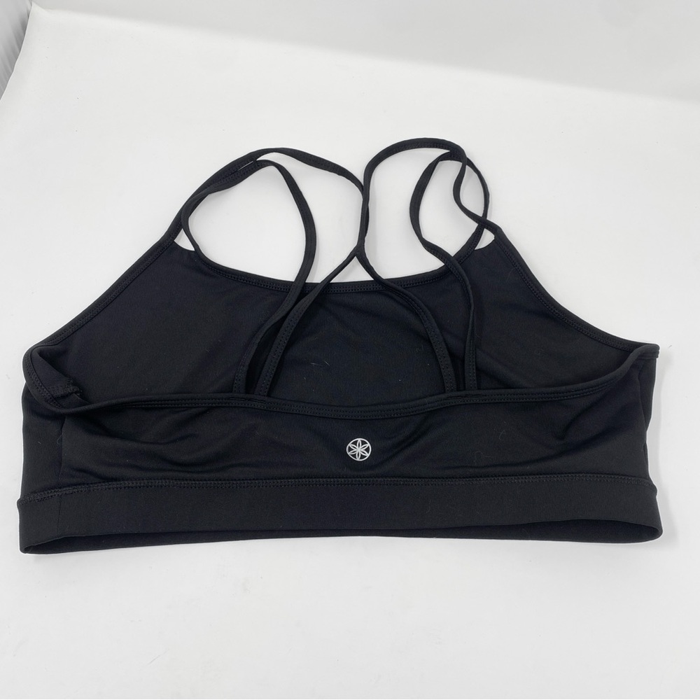 2 Gaiam Shine Wire-Free Medium Impact Yoga Sports Bra Women’s Size XL Black Grey - Picture 4 of 8